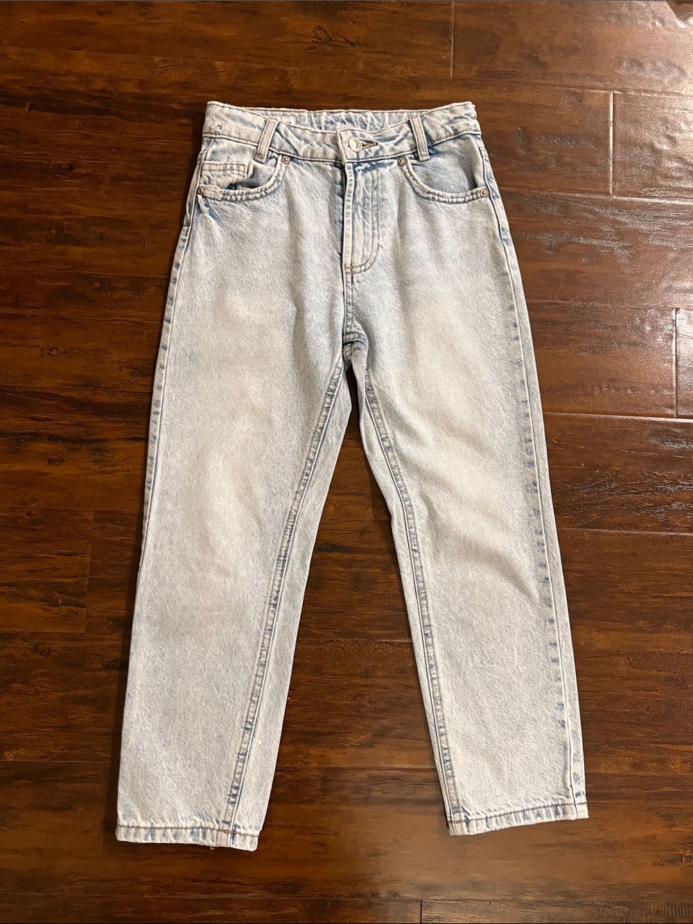 Zara High-Rise Light Wash Girls Straight Skinny Jean Size 8